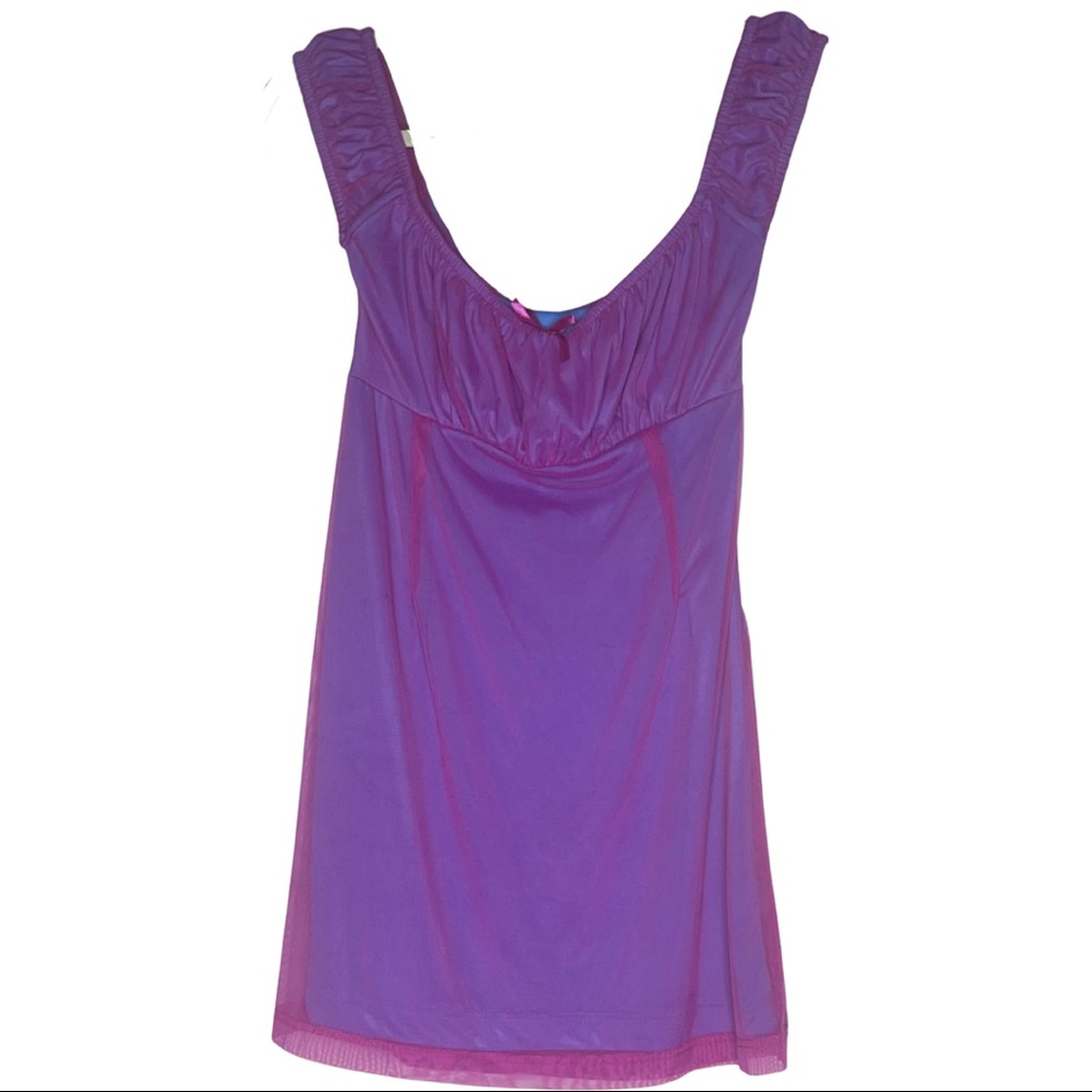 purple tulle mini bodycon dress